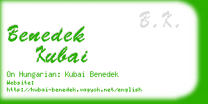 benedek kubai business card